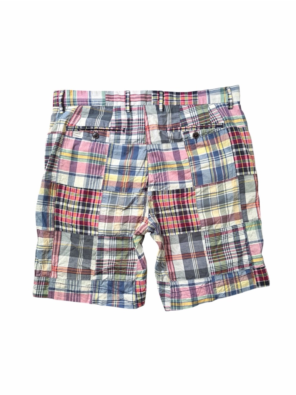 POLO Ralph Lauren Classic-Fit Patchwork Madras Shorts, sz 33” - Picture 5 of 10